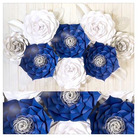 Navy Blue Wedding Flowers Paper Flower Decor Wall Flowers | Etsy