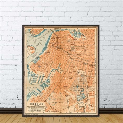 Brooklyn map Old map of Brooklyn fine reproduction