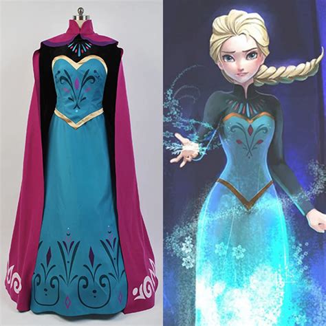 Elsa Coronation Dress Costume Cosplay Halloween Carnival Costume Women Sets-in Anime Costumes ...