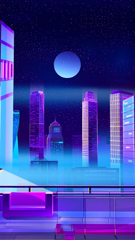 City, neon, retro, HD phone wallpaper | Peakpx