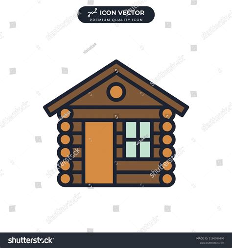 Log Cabin Icon Symbol Template Graphic Stock Vector (Royalty Free ...