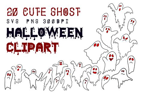 Halloween Cute Ghost Boo PNG SVG Clipart Graphic by TEEBAY TEES · Creative Fabrica