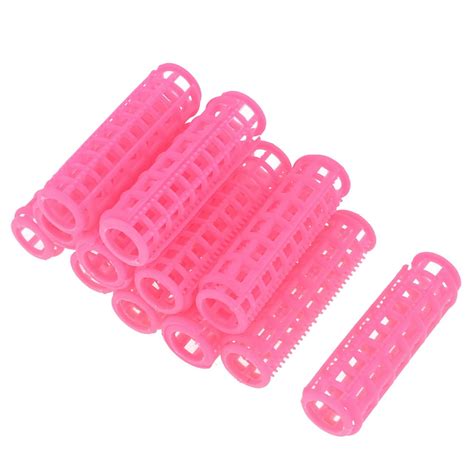 12 Pieces Hair Pink Plastic Cylinder Roller Curlers Clips for Woman - Walmart.com - Walmart.com