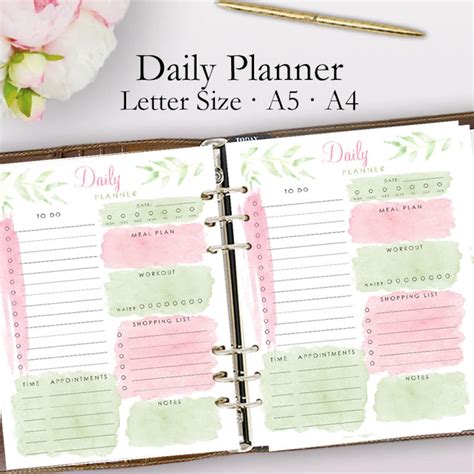 Daily Planner Printable Planner 2022 Personlized Planners | Etsy