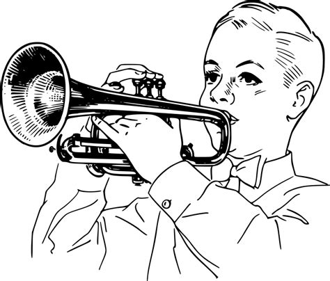 Trumpet Coloring Pages - Best Coloring Pages For Kids | Coloring pages, Free clip art, Free ...