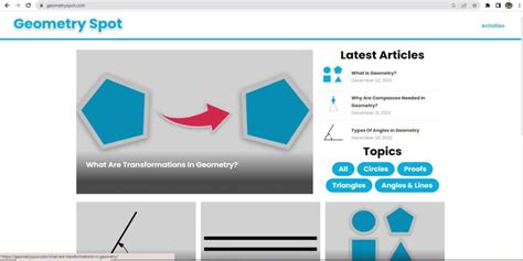 Geometry Spot- Math tutorials, explanations, and activities