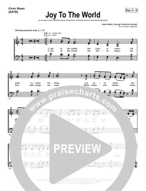 Joy To The World Sheet Music (PraiseCharts Band) - PraiseCharts