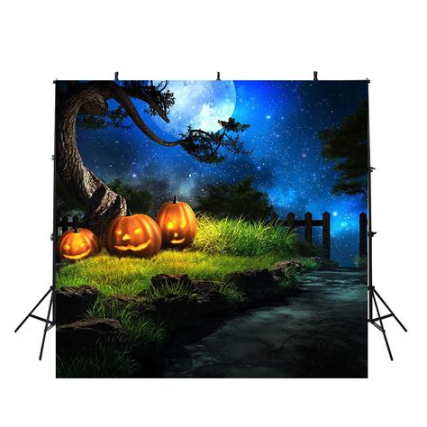 halloween photo booth backdrop night scenes backdrop for picture Pumpkin Lantern photography ...