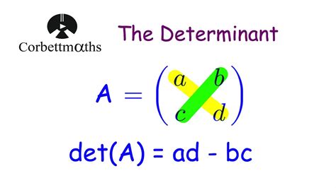 The Determinant of a 2x2 Matrix - Corbettmaths - YouTube