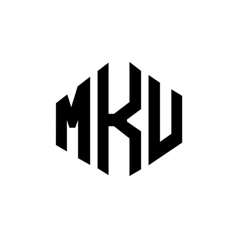 diseño de logotipo de letra mku con forma de polígono. Diseño de logotipo en forma de cubo y ...