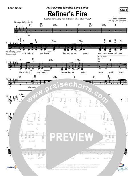 Refiner's Fire Sheet Music PDF (Brian Doerksen) - PraiseCharts