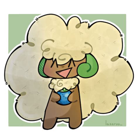 [OC] whimsicott enjoying an oran berry :) : r/pokemon