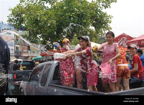 songkran, thai new year water festival Stock Photo - Alamy