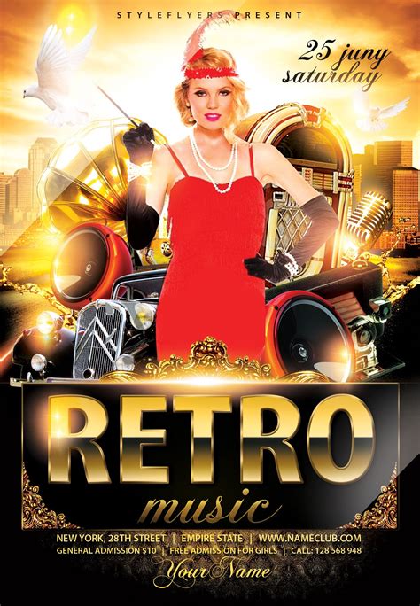 Retro Music Flyer PSD Flyer Template #9017 | Music flyer, Psd flyer ...