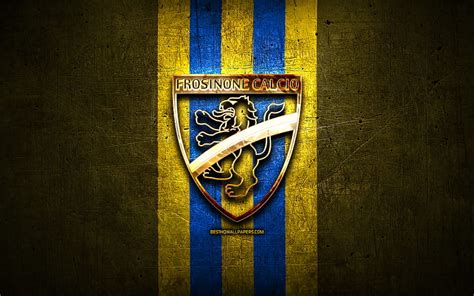 2K free download | Frosinone FC, golden logo, Serie B, yellow metal background, football ...