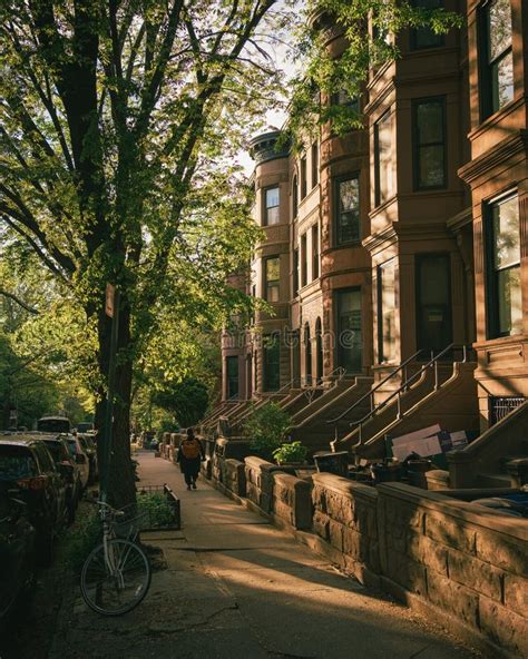 Beautiful Brownstones in Park Slope, Brooklyn, New York Editorial ...