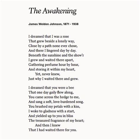 Share James Weldon Johnson's poem "The Awakening" at a wedding or on your anniversary ...