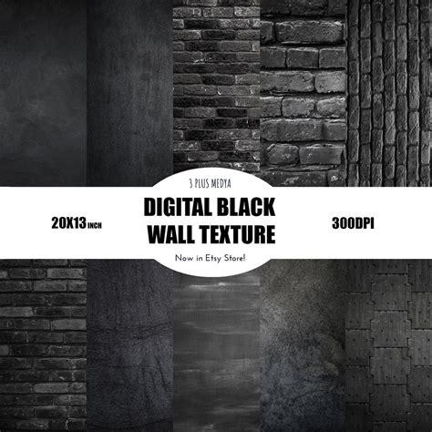 12 Black Wall Textures & Pattern, Dark Marble-concrete-brick-stone Walls, Wall Texture Pack ...