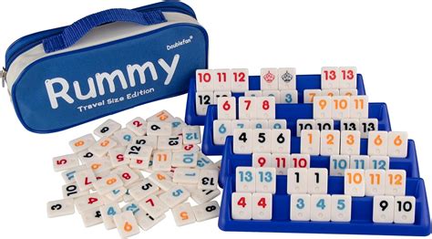 Doublefan Rummy Cube Game with Durable Canvas Bag, Classic Rummy Cube Board Game for Family ...