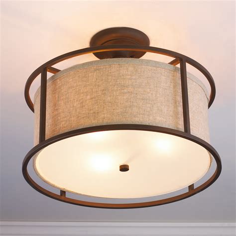 Springfield Drum Shade Semi Flush Ceiling Light - Shades of Light