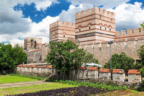 The ancient walls of Constantinople | Architecture Stock Photos ~ Creative Market