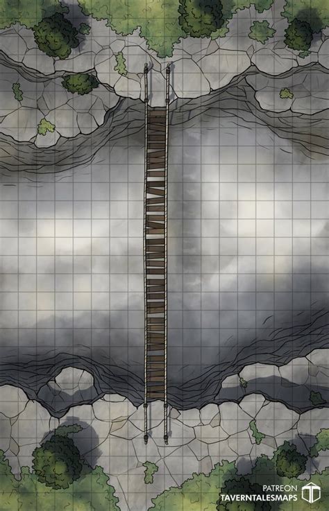 Rope Bridge [18x28]: battlemaps | Fantasy map, Dungeon maps, Fantasy city map