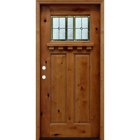 Pacific Entries 36 in. x 80 in. Craftsman Rustic 1/4 Lite Stained ...