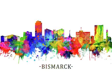 Bismarck North Dakota Skyline Mixed Media by Towseef Dar