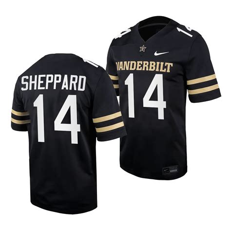 Vanderbilt Commodores Will Sheppard Home Football Jersey #14 Black 2023 ...