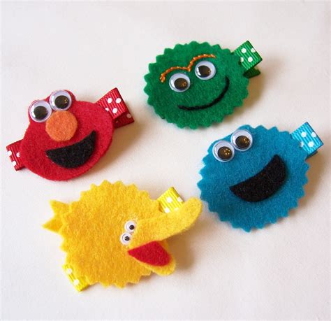 Sesame Street Inspired Felt Hair Clips by MasterpiecesOfFunArt