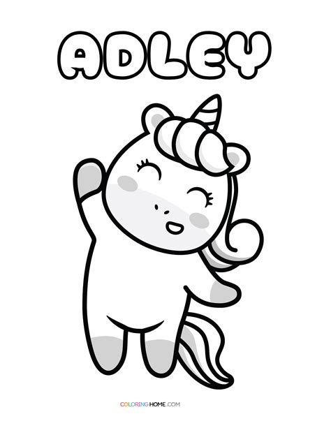 Adley Unicorn Coloring Page - Coloring Home