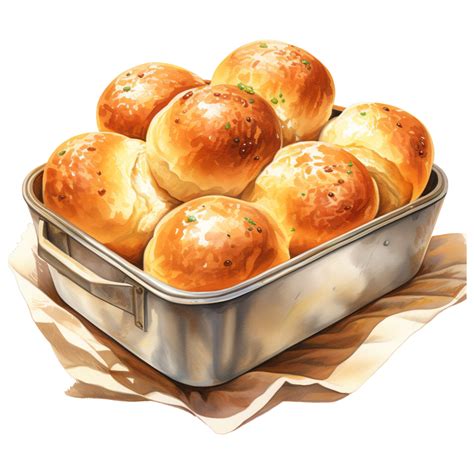 AI generated Dinner Rolls, Foods Illustration. Watercolor Style. AI ...