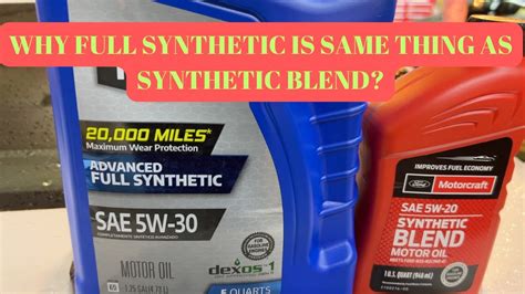 Full synthetic oil vs synthetic blend and different types of additives. 5w-30 vs 5w-20 - YouTube