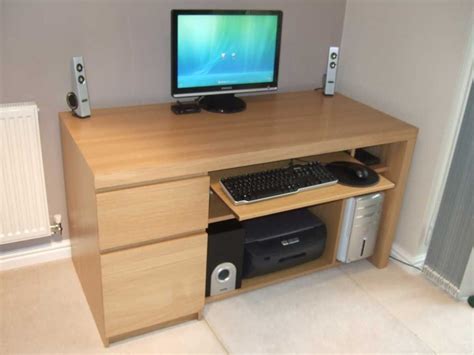 Corner Brown Wood Best Computer Desk for Small Space with Keyboard ...