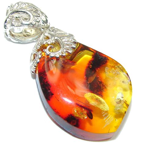 Natural Baltic Polish Amber Sterling Silver Pendant - 5.40g | $61.25 ...