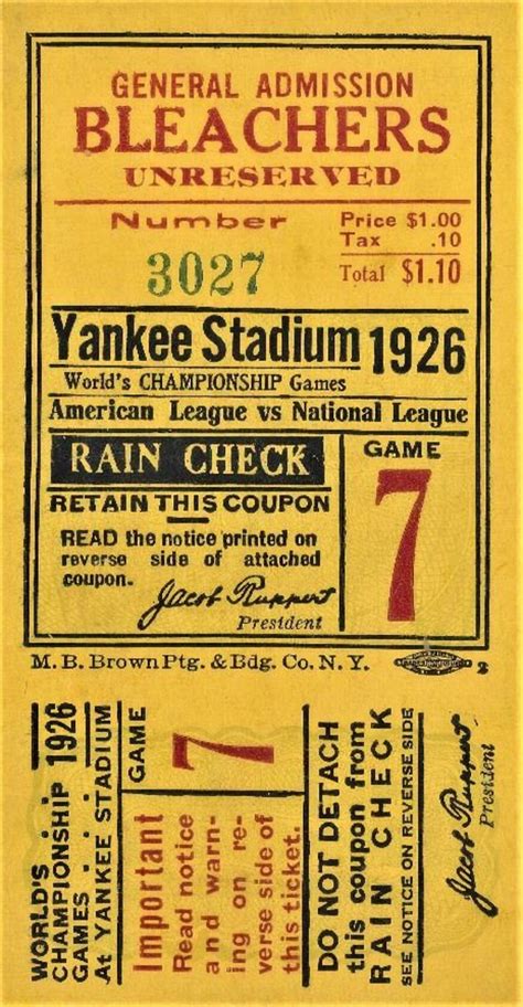 1926 NEW YORK YANKEES Print / Game Ticket Baseball Poster - Etsy