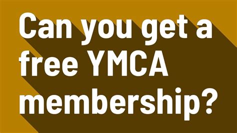 Can you get a free YMCA membership? - YouTube