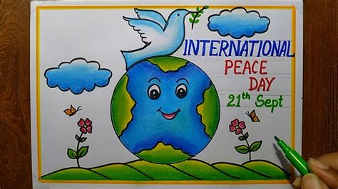 International Peace Day Poster Drawing easy,Sept-21th| How to draw World Peace Day Poster ...