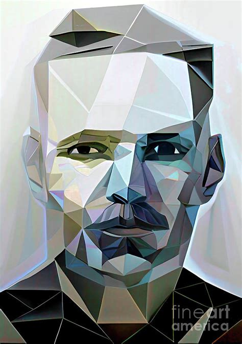 Fred William Bowerman outlaw geometric portrait Digital Art by Christina F - Just Wall Art ...