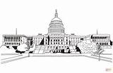 Coloring Building Capitol Pages Dome Washington Dc Buildings Famous Usa  sketch template