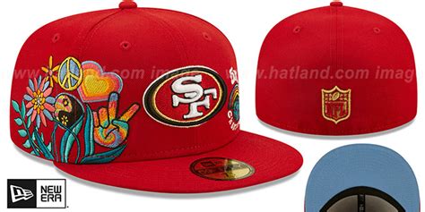 San Francisco 49ers GROOVY Red Fitted Hat by New Era