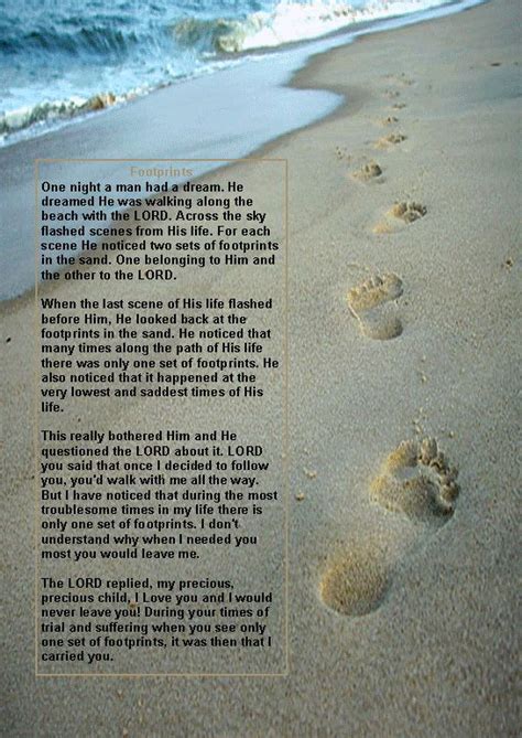 Original Poem Footprints Sand | footprints prayer image search results Bible Verses Quotes, Sign ...