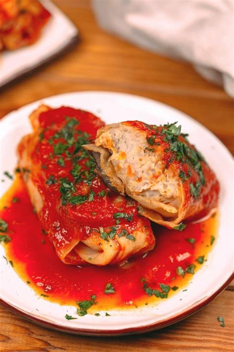 Traditional Stuffed Cabbage Rolls with Tomato Sauce | Recipe | Comfort ...