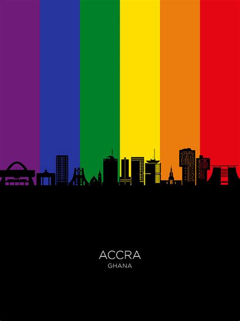 Accra Ghana Skyline #80 Digital Art by Michael Tompsett | Pixels