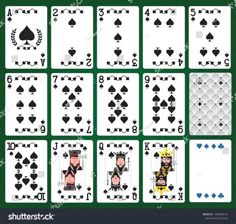 Complete Set Spades Suit Playing Cards 스톡 벡터(로열티 프리) 1344048167 ...