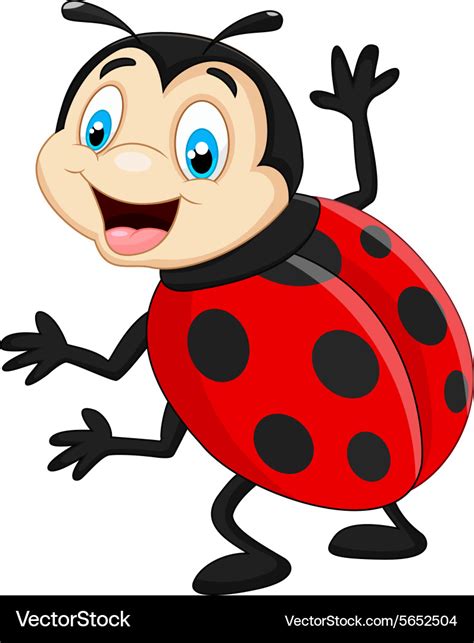 Cartoon ladybug waving Royalty Free Vector Image