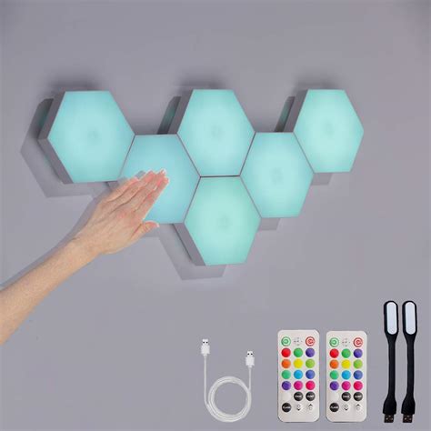 Buy Hexagon Lights with Remote, Smart DIY Hexagon Wall Lights, Dual ...