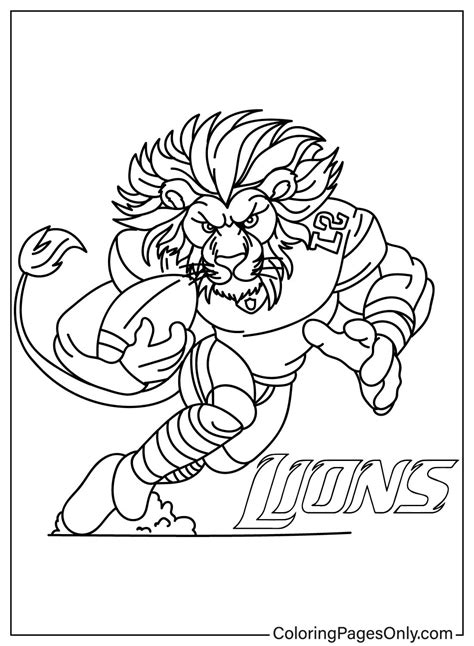 Mascot Detroit Lions Coloring Page - Free Printable Coloring Pages