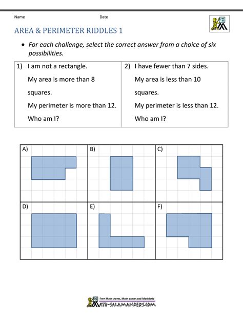 Area and Perimeter Activities