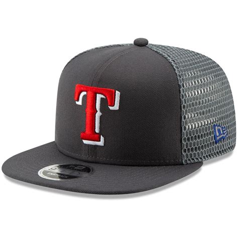 New Era Texas Rangers Graphite Mesh Fresh 9FIFTY Adjustable Snapback Hat